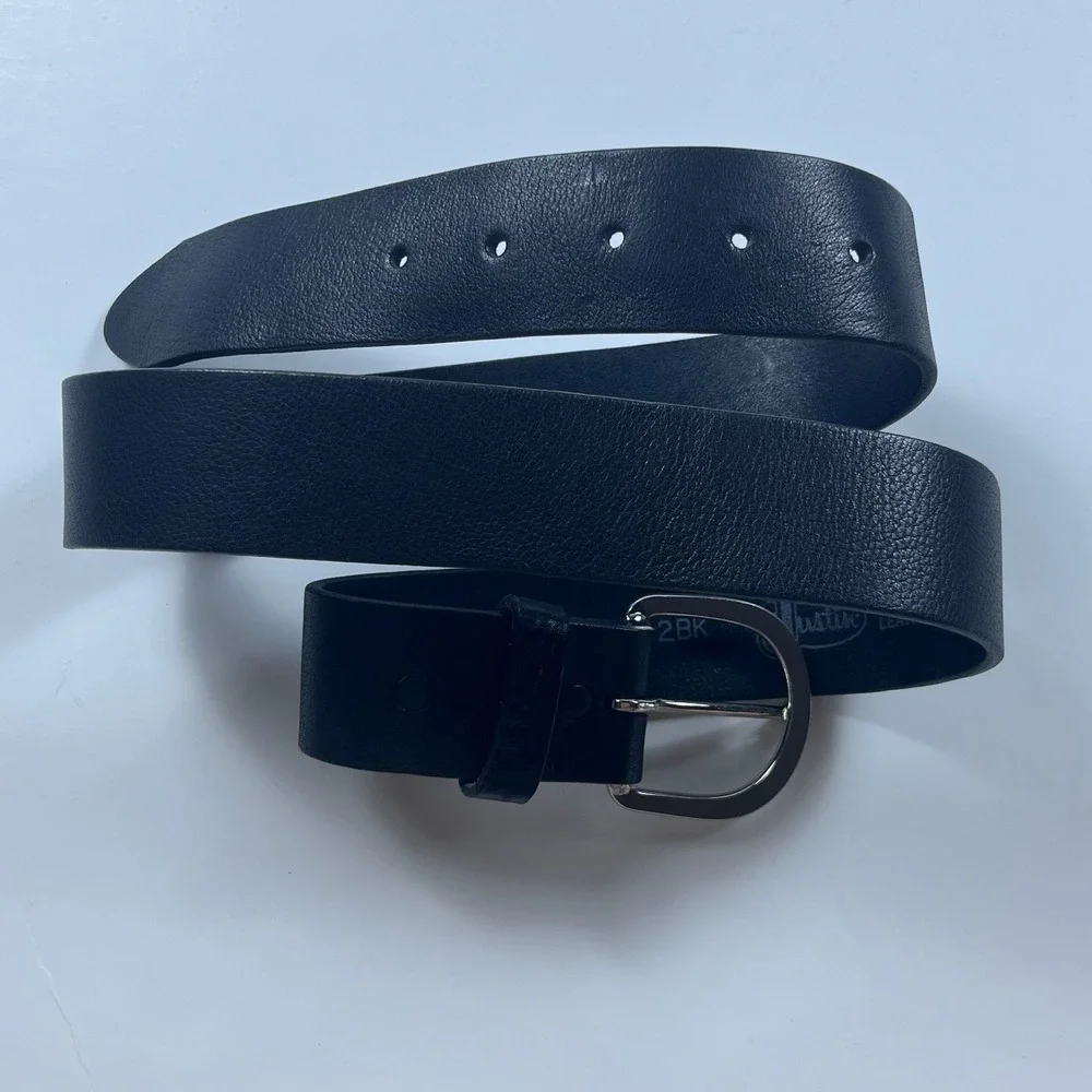Justin Mens Top Grain Leather Belt Black 232BK Made in USA Size 34
